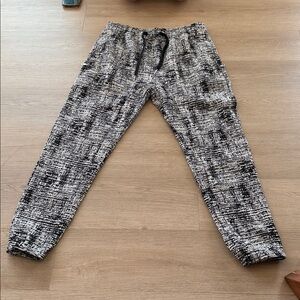 Zanerobe Black and White Textured Joggers 34”